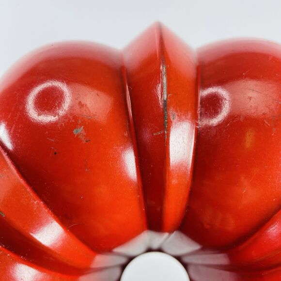 Chilton 10" Fluted Bundt Cake Pan Jello Mold Cast Aluminum VTG Poppy Orange Red - Picture 6 of 12